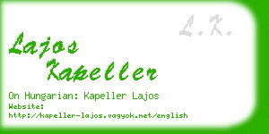 lajos kapeller business card